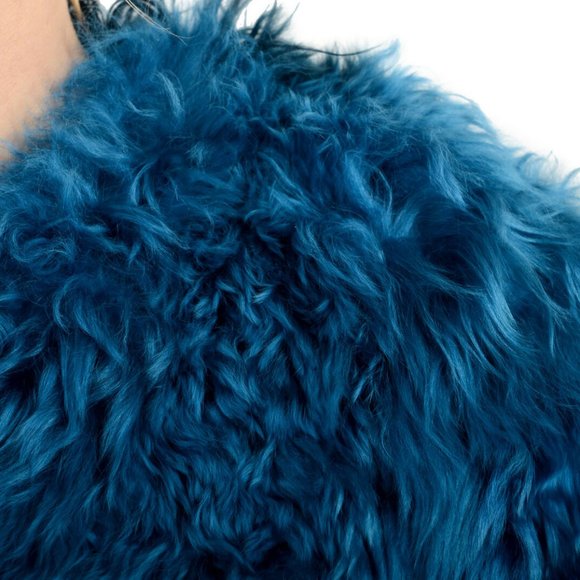 Versace Women's Real Fur Lama Silk Leather Jacket - Picture 4 of 6